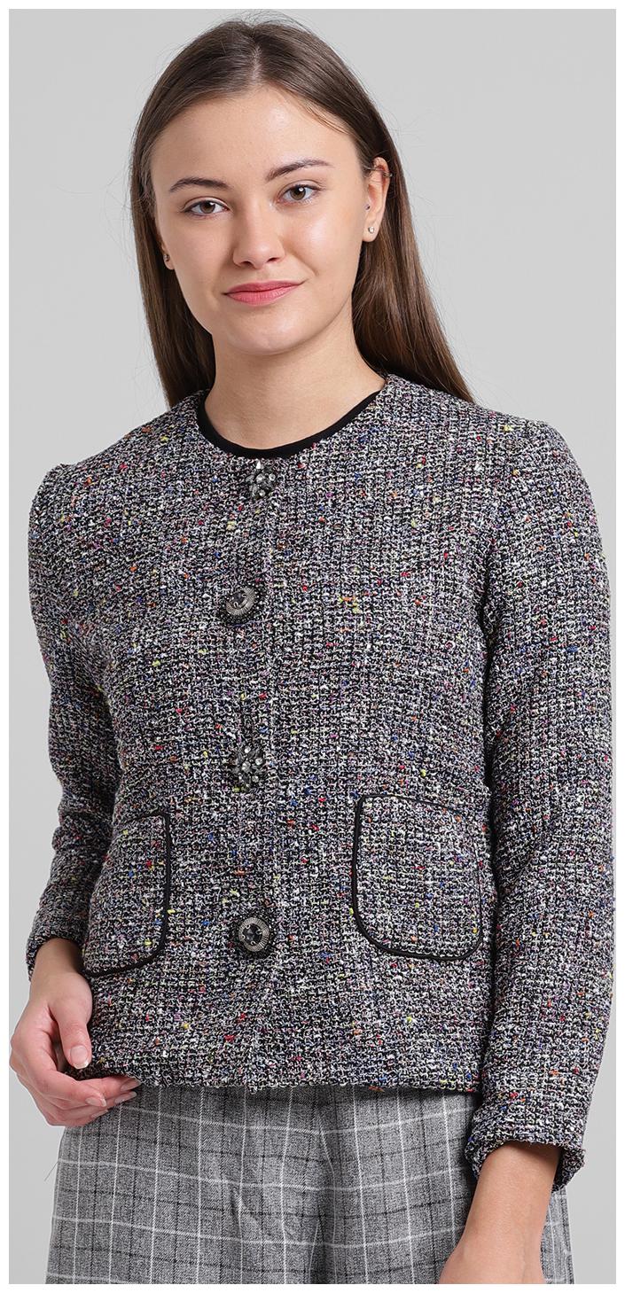 

Zink London Women Self Design Regular Jacket - Black