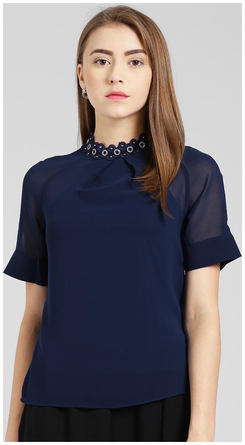 

Zink London Women Solid Regular top - Blue