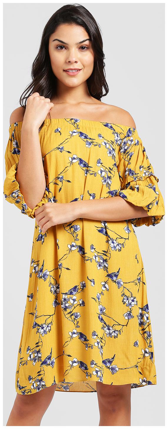 

Zink London Yellow Floral Sheath dress