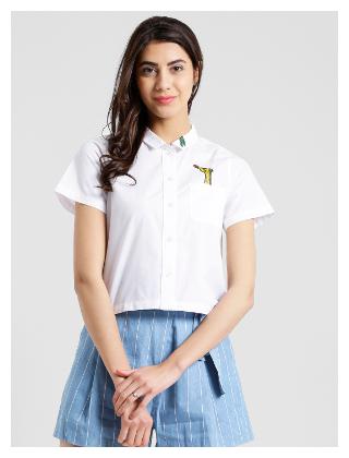 

Zink London Women Solid A-line top - White