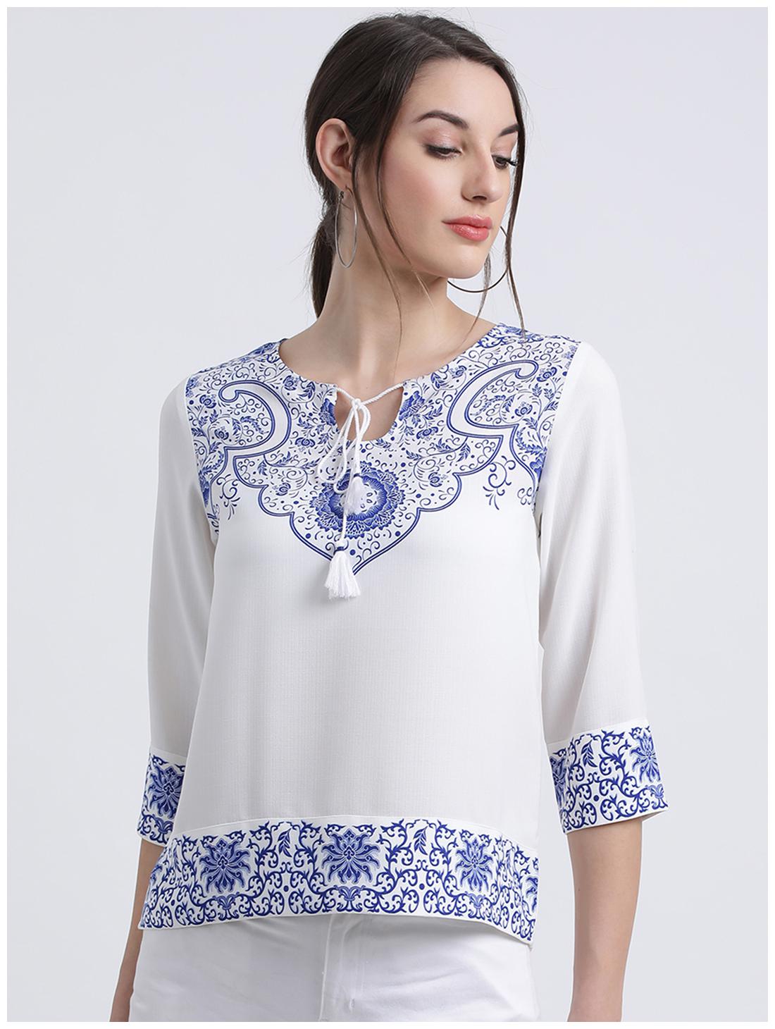 

Zink London Women Printed Regular top - White