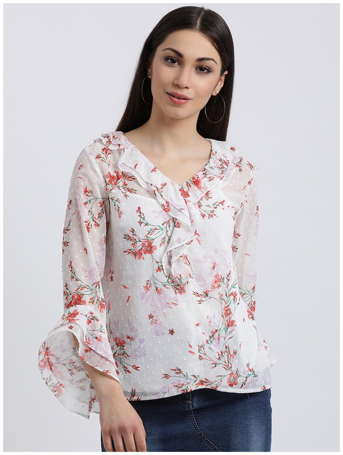 

Zink London Women Floral Regular top - White