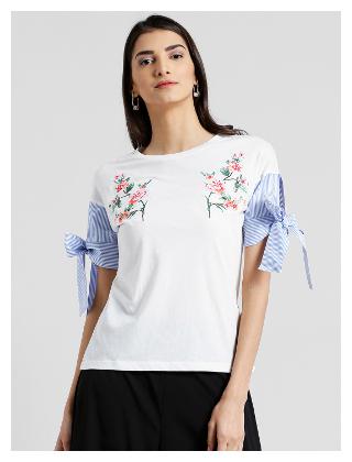 

Zink London Short Sleeves Solid Regular Top for Women