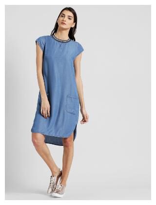 

Zink London Blue Geometric Sheath dress