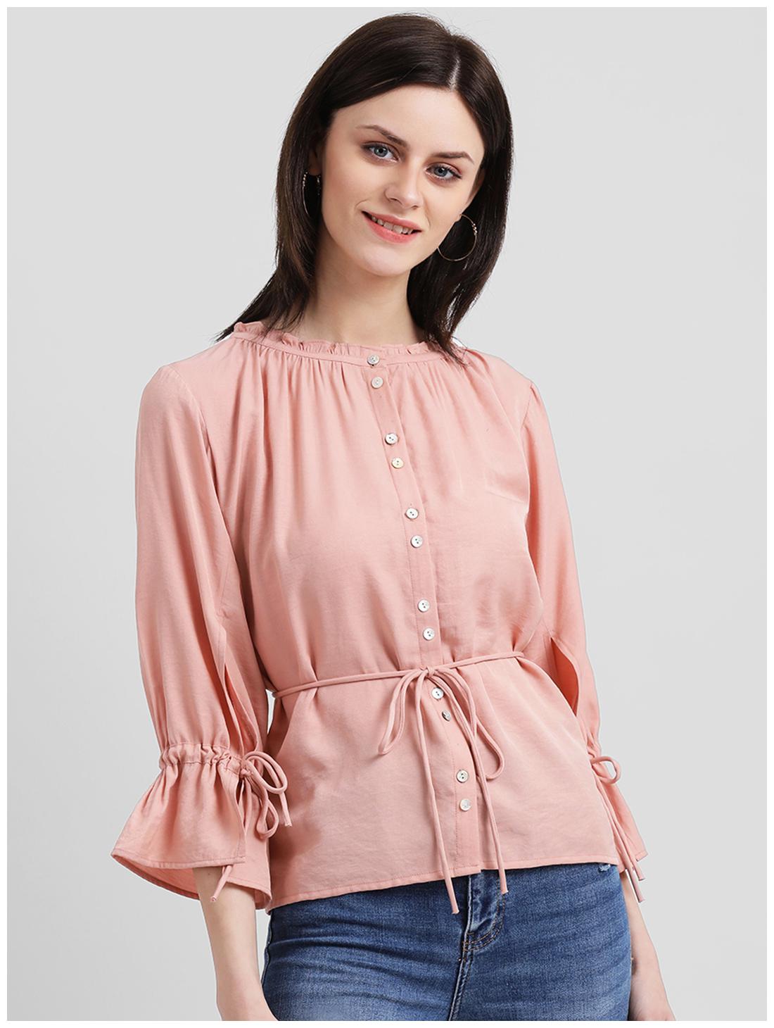 

Zink London Women Solid Regular top - Pink