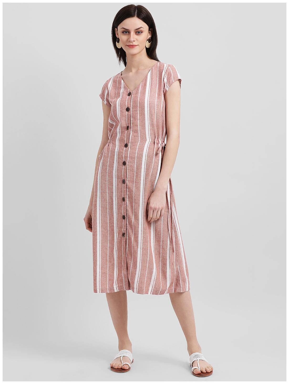 

Zink London Brown Striped Shirt dress