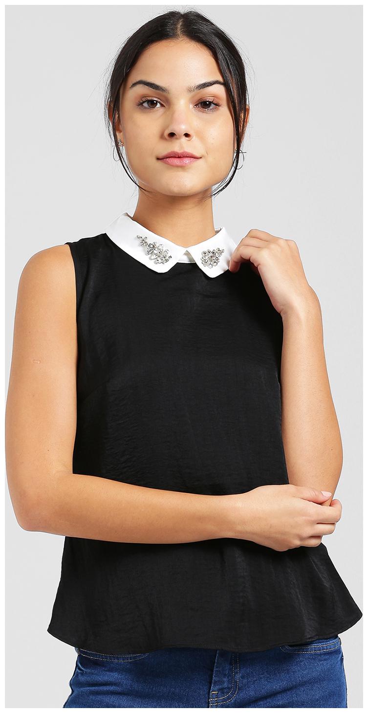 

Zink London Women Solid Regular top - Black