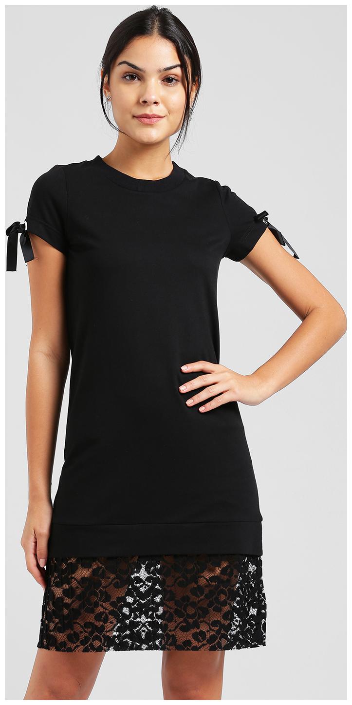 

Zink London Black Solid Sheath dress