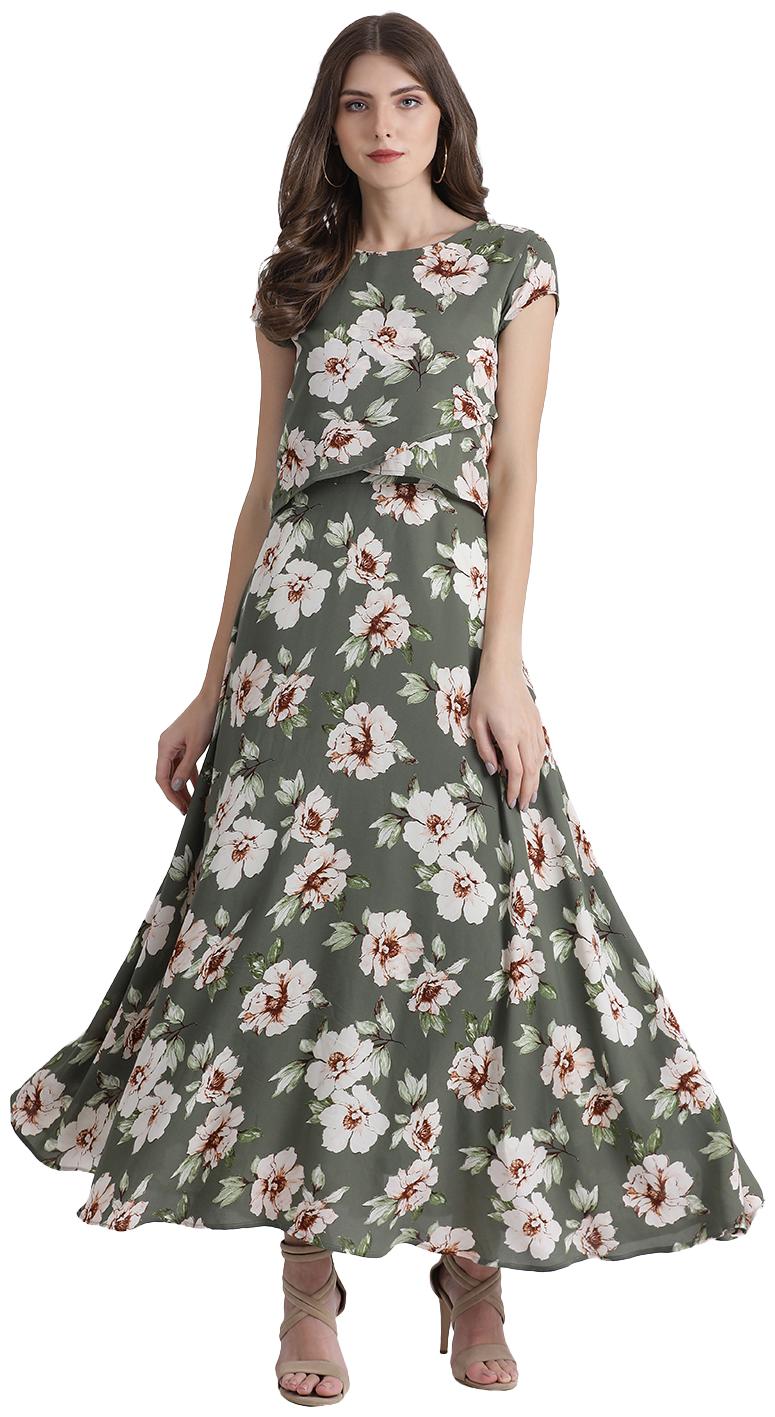 

Zink London Green Floral Blouson dress