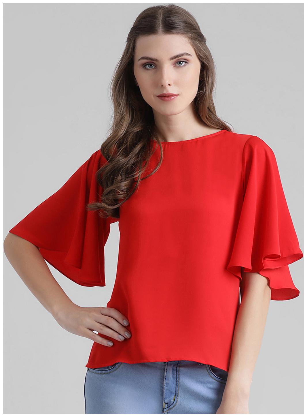 

Zink London Women Solid Regular top - Red