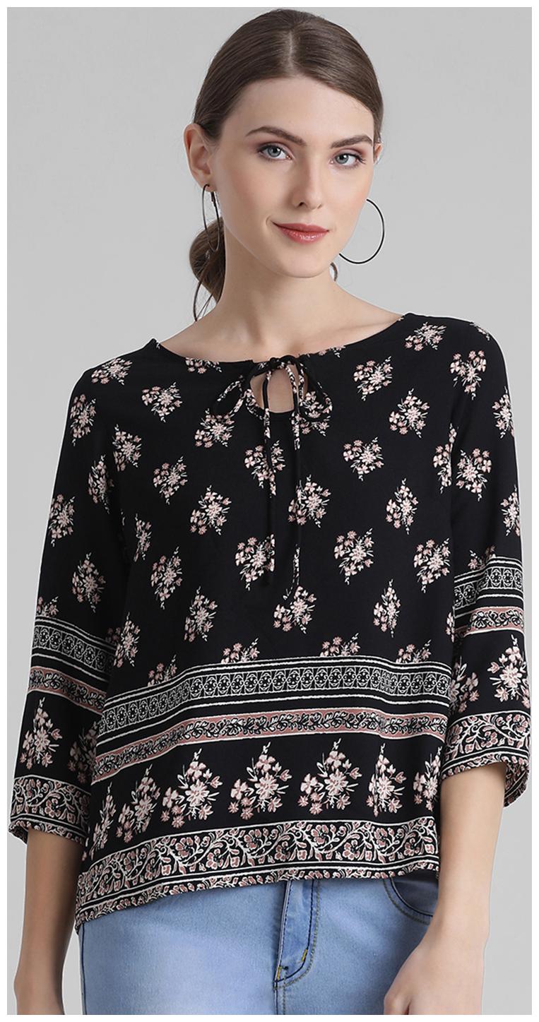 

Zink London Women Printed Regular top - Black