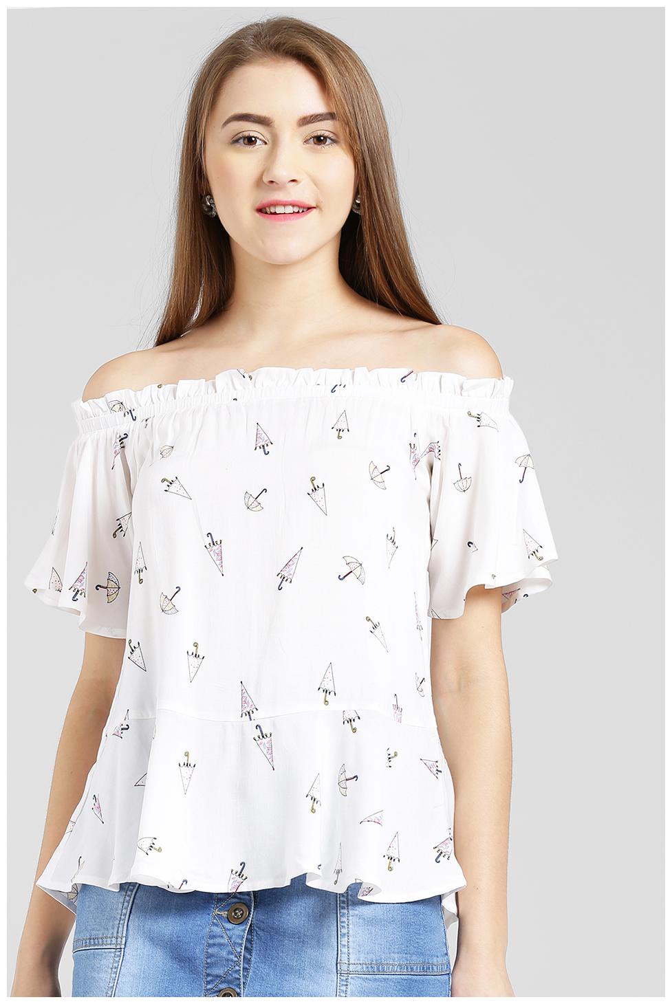 

Zink London Women Printed Regular top - White