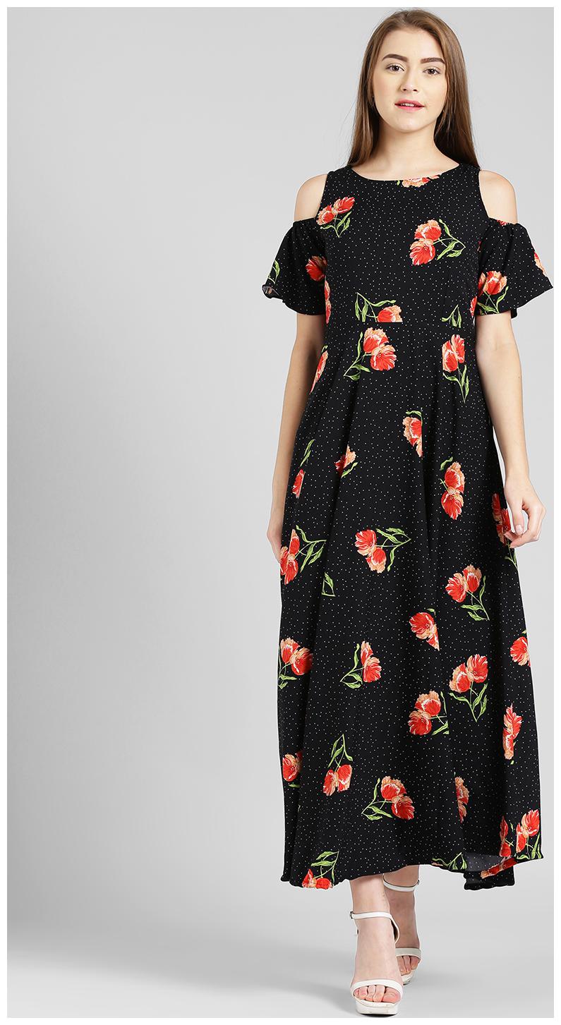 

Zink London Black Floral Maxi dress
