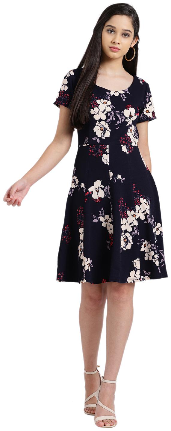 

Zink London Blue Floral Fit flare dress