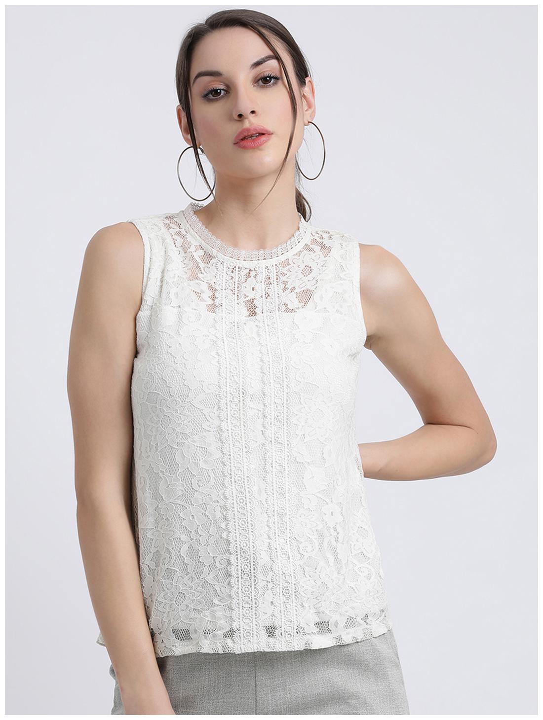 

Zink London Women Embroidered Regular top - White