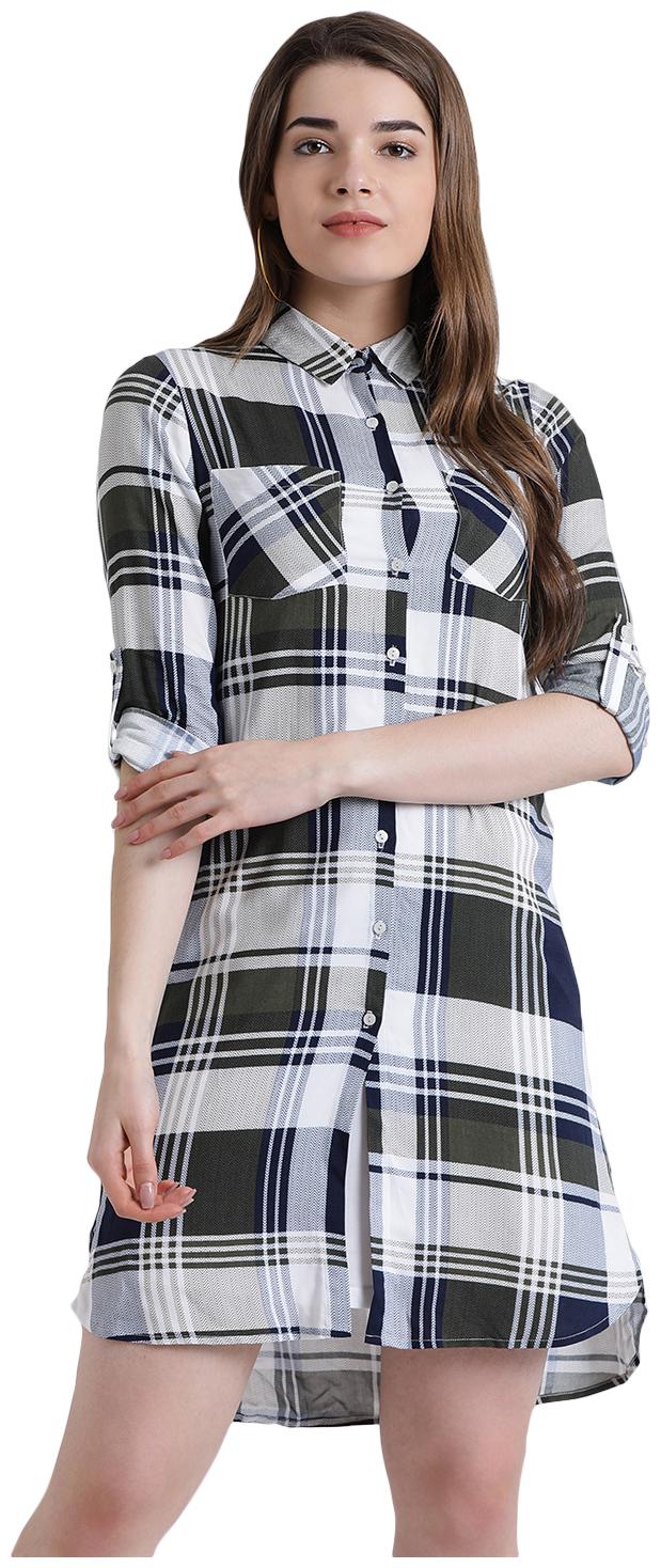 

Zink London Multi Checked Shirt dress