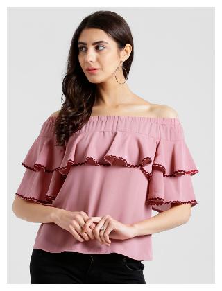 

Zink London Women Geometric Regular top - Pink
