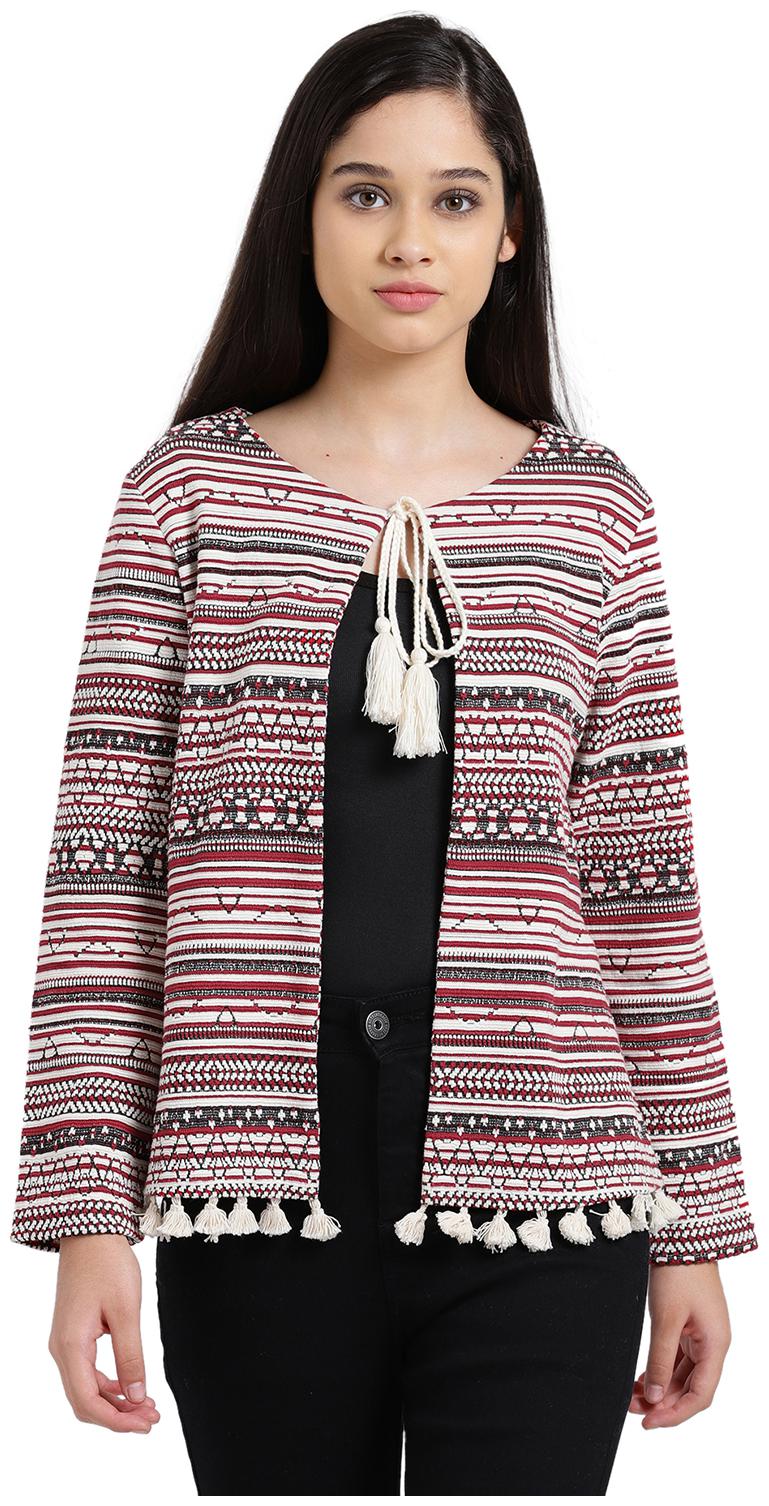 

Zink London Women Self Design Regular Jacket - Multi