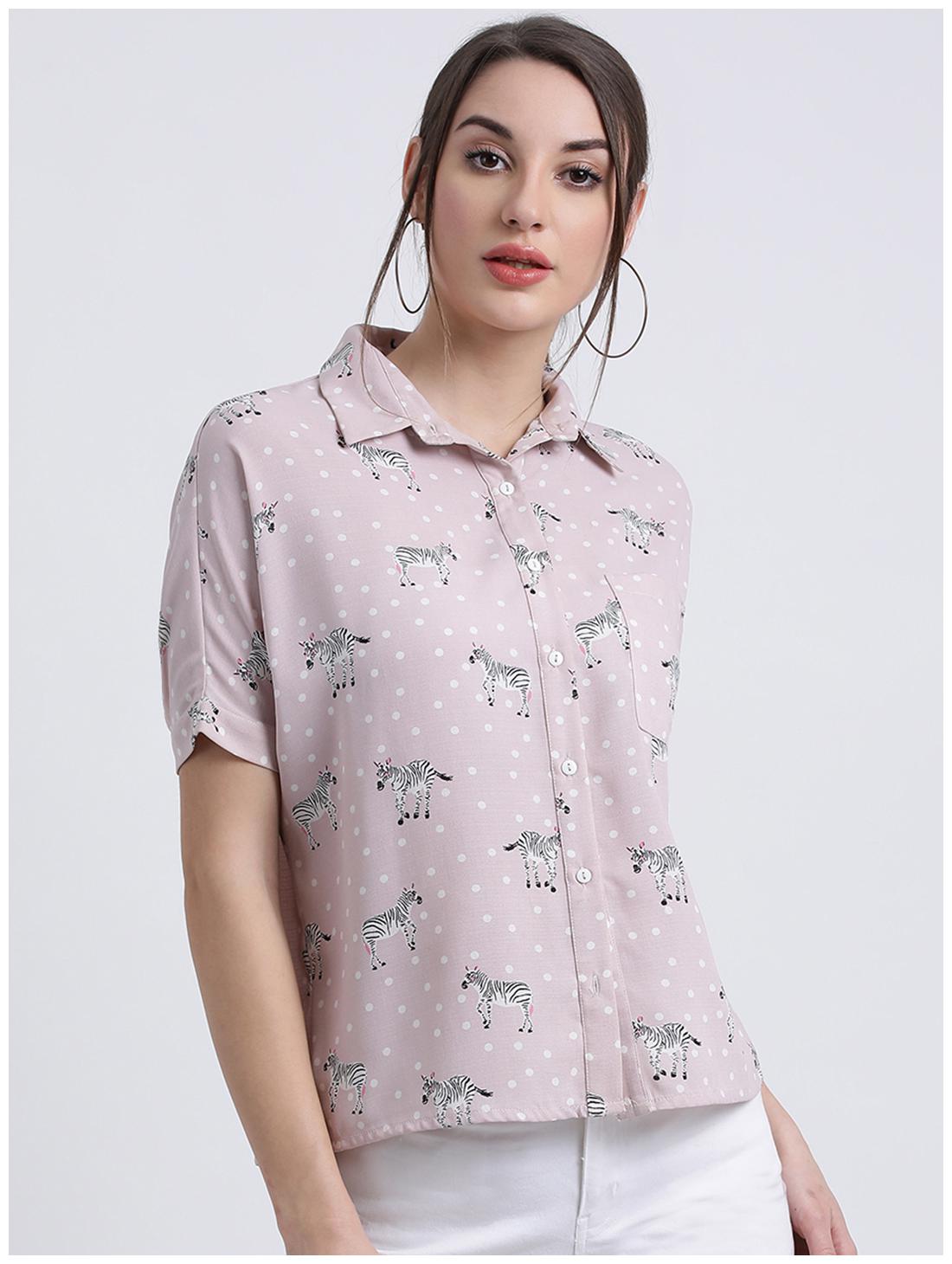 

Zink London Women Printed Shirt style - Pink