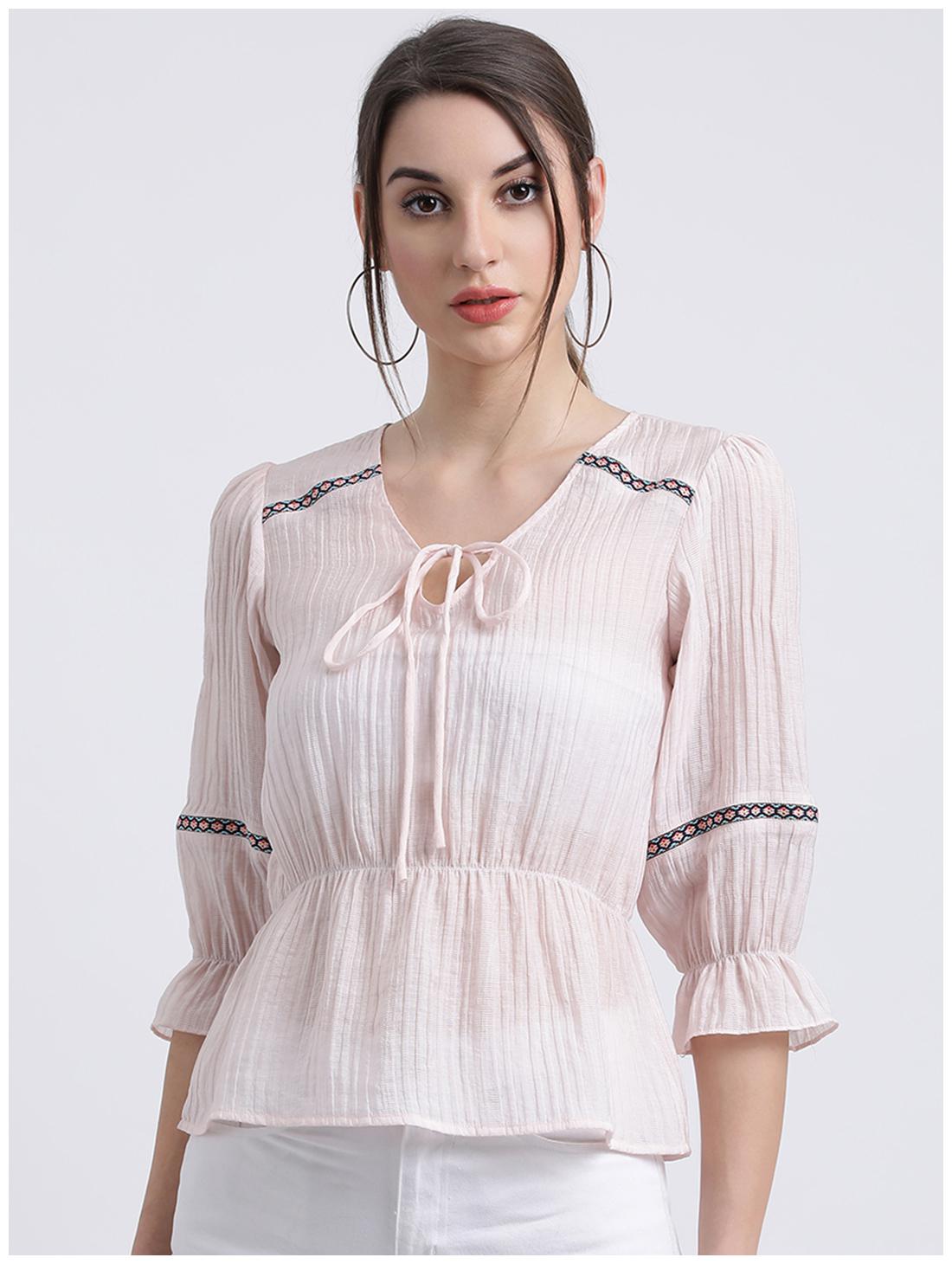 

Zink London Women Solid Regular top - Pink