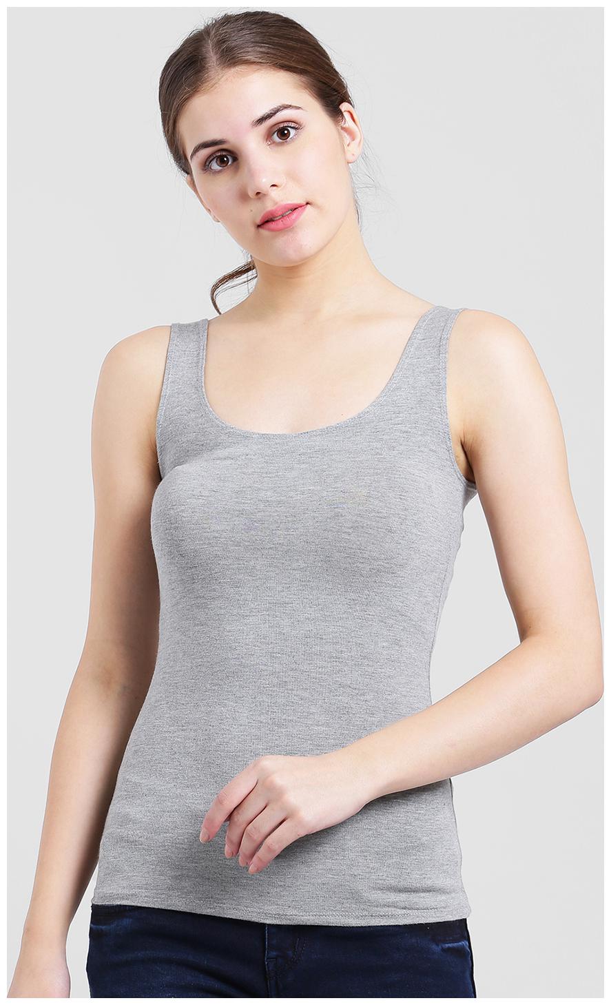 

Zink London Women Grey Body fit Round neck Polyester Tank top
