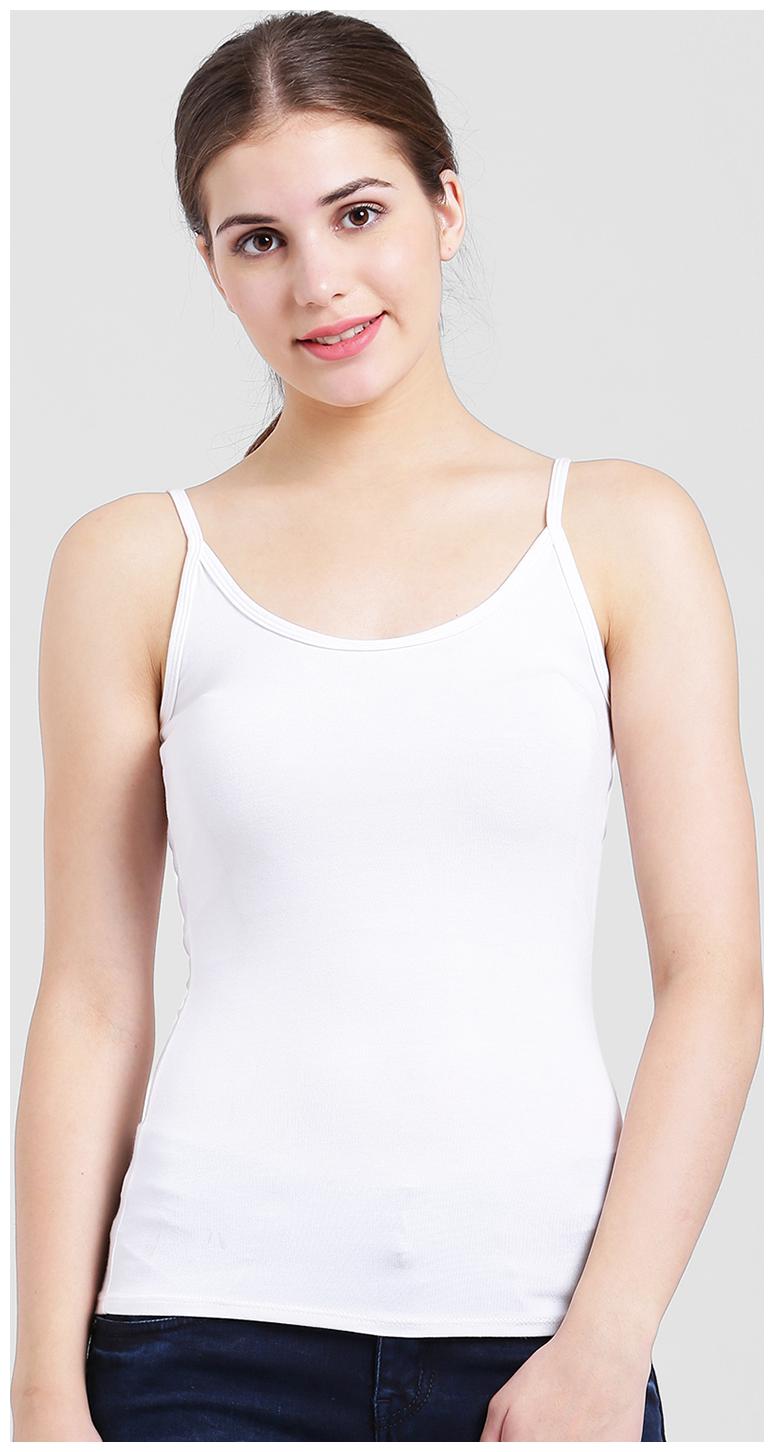 

Zink London Women White Body fit Round neck Polyester Tank top