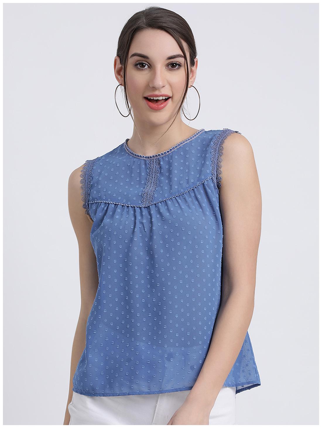 

Zink London Women Printed Regular top - Blue