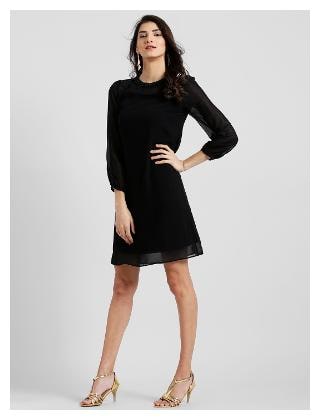 

Zink London Black Geometric A-line dress