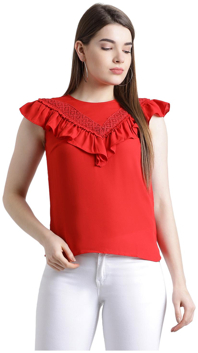 

Zink London Women Solid Regular top - Red