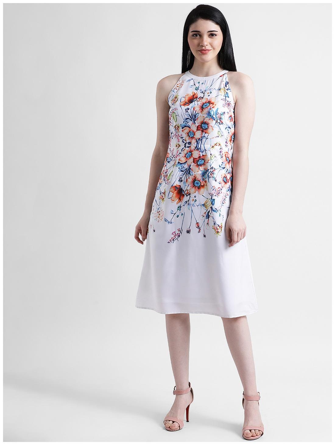 

Zink London White Floral Sheath dress