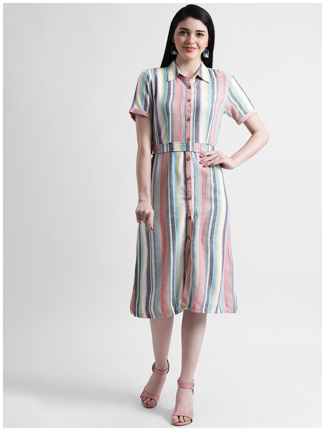 

Zink London Multi Striped Shirt dress
