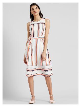 

Zink London Pink Striped A-line dress