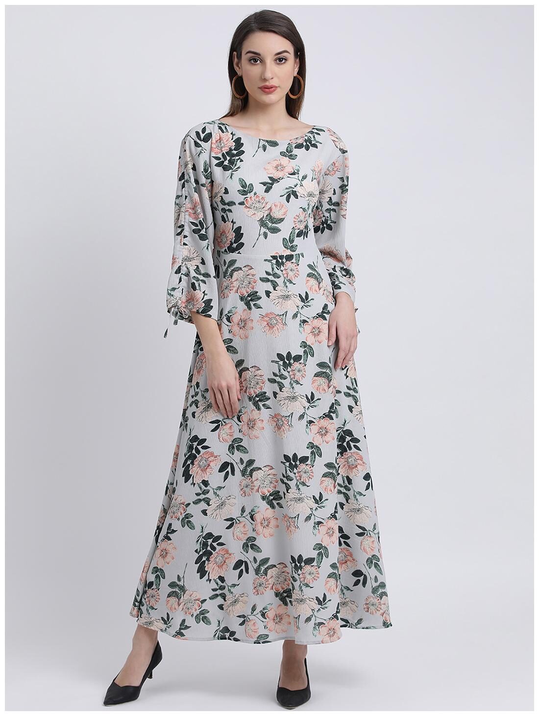 

Zink London Grey Floral A-line dress