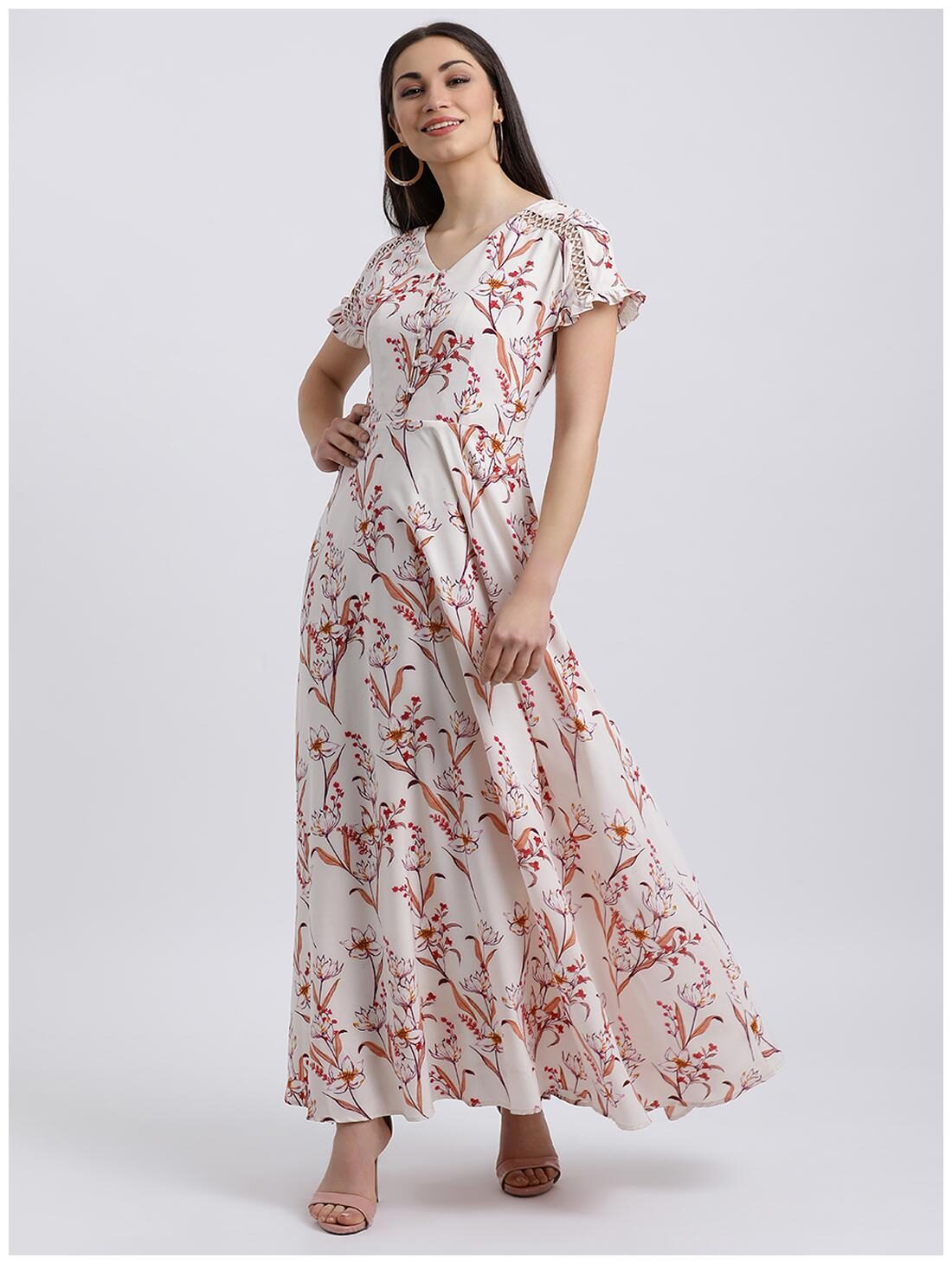 

Zink London White Floral Maxi dress