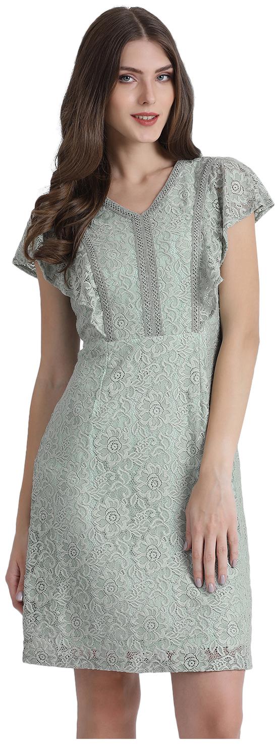 

Zink London Green Floral Sheath dress