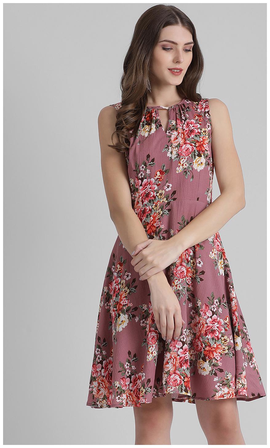 

Zink London Purple Floral Fit flare dress