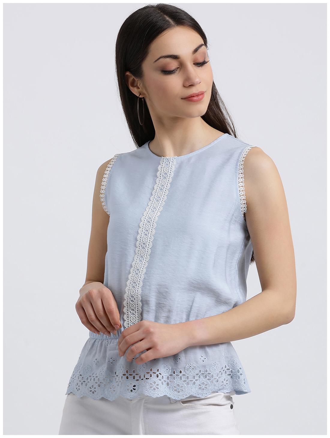 

Zink London Women Embroidered Regular top - Blue