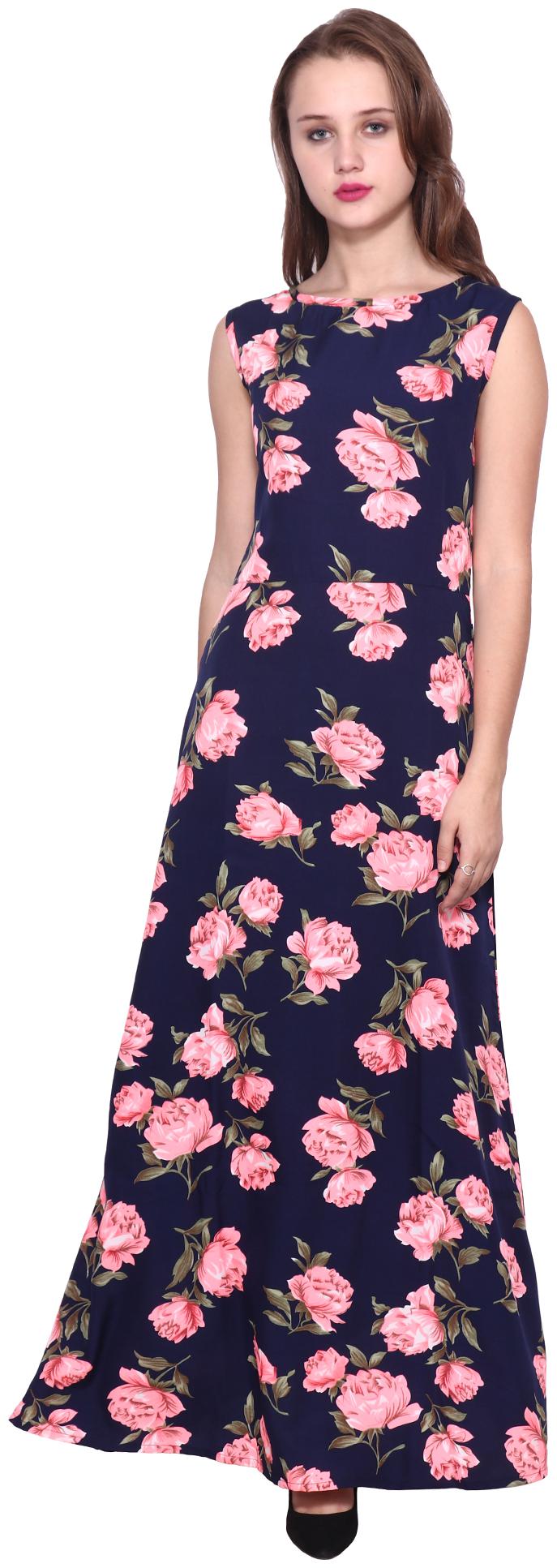 

ZISAAN Blue Floral Maxi dress