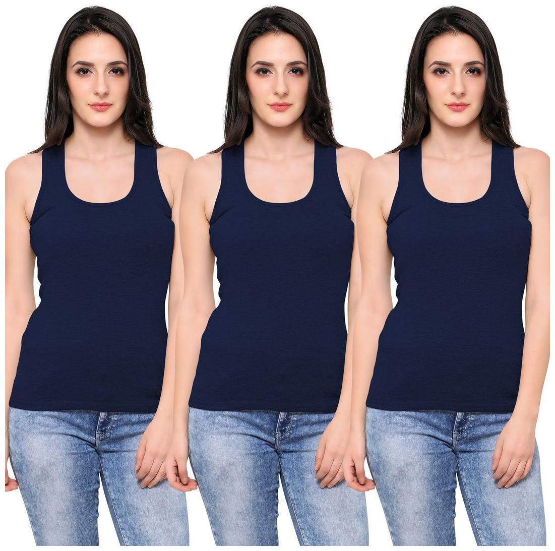 

Ziya Women Blue Regular fit U neck Polyester T shirt