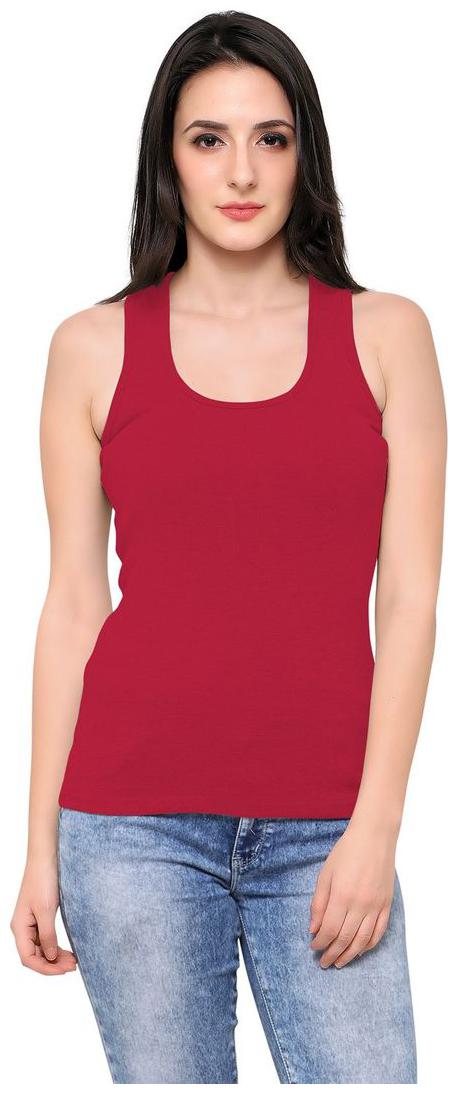 

Ziya Women Red Purple Slim fit U neck Cotton Tank top