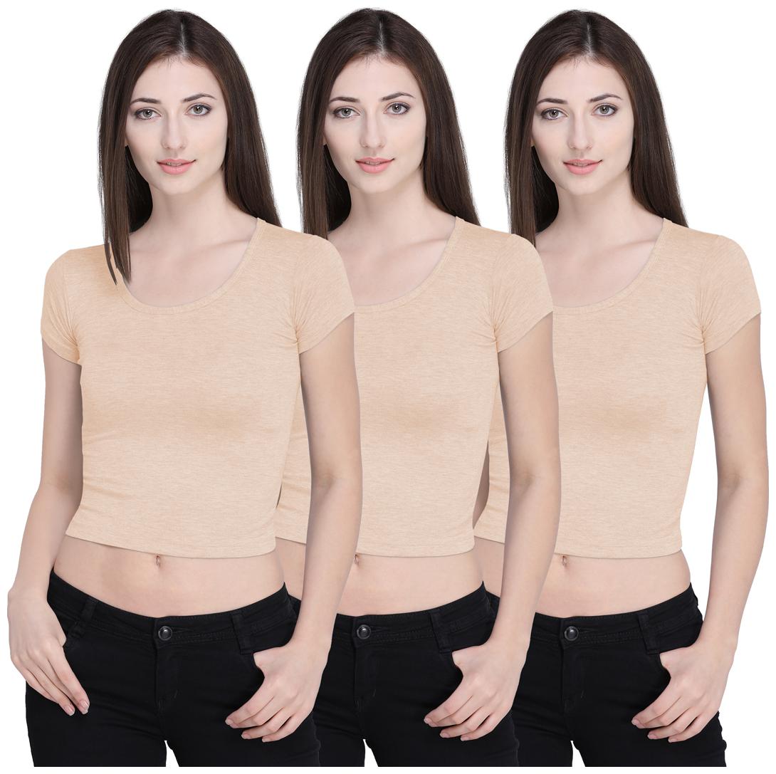 

Ziya Women Solid Regular top - Beige