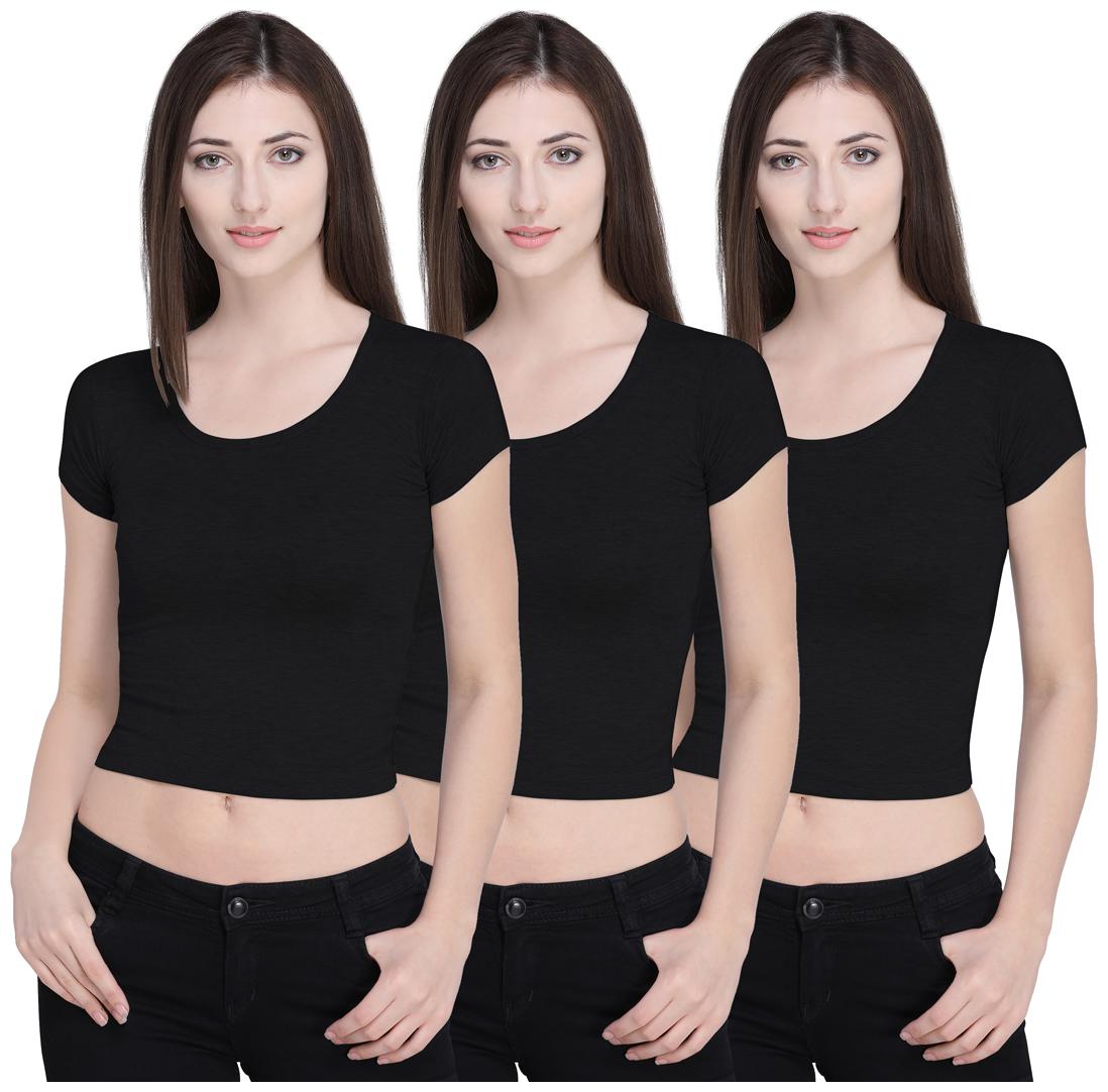 

Ziya Women Solid Regular top - Black