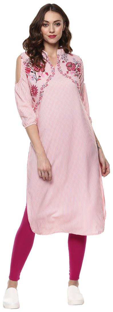 

ZIYAA Women Multi Striped Straight Kurta
