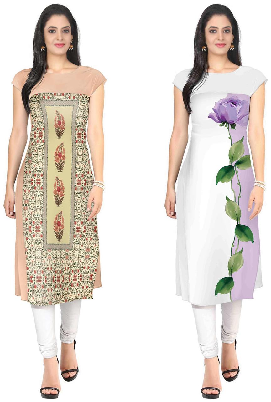 

ZIYAA Women Multi Printed Straight Kurti