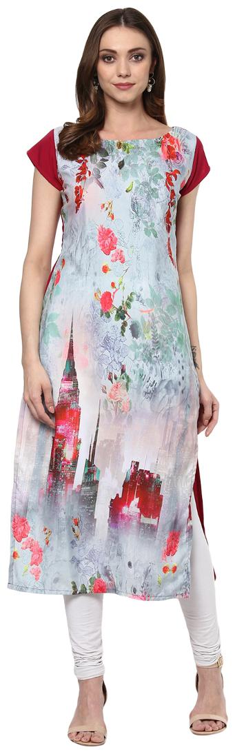 

ZIYAA Women Multi Printed Straight Kurta
