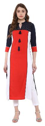 

ZIYAA Women Multi Colorblocked Straight Kurta