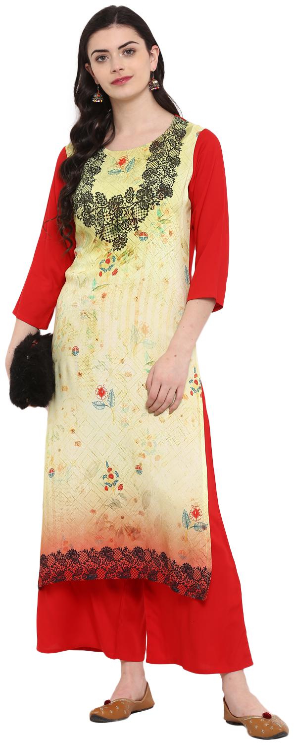 

ZIYAA Women Multi Floral Straight Kurta