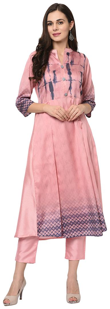 

ZIYAA Women Polyester Printed Pink Kurta