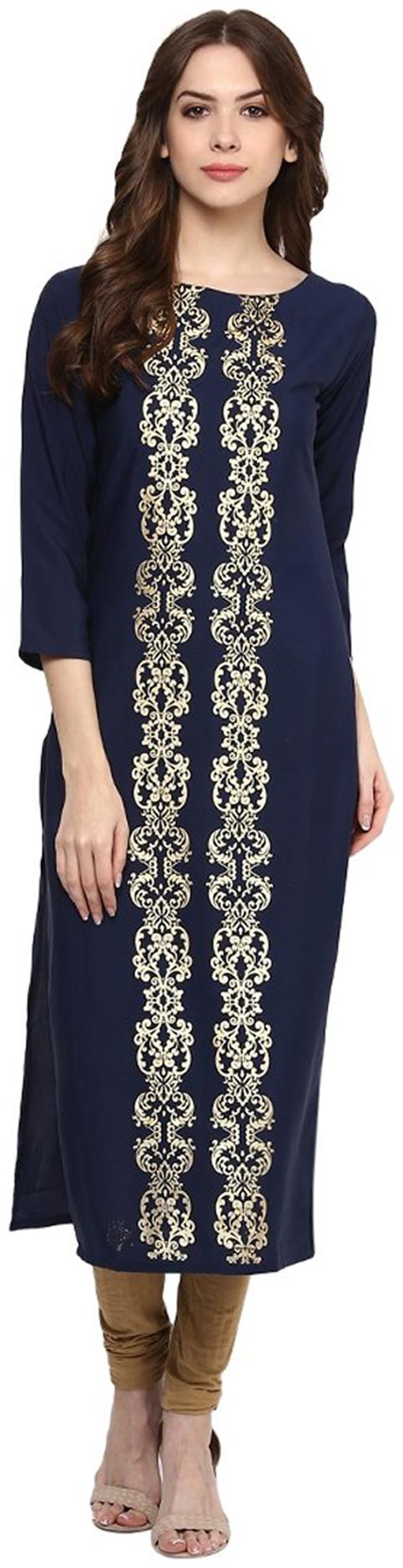 

ZIYAA Women Blue Printed Regular Kurti