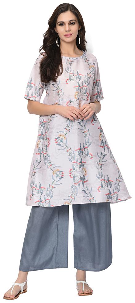 

Ziyaa Women Polyester Women Kurta Grey